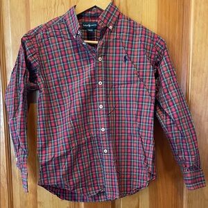 Ralph Lauren Tartan Plaid Button Down Shirt. Boys size 12/14.